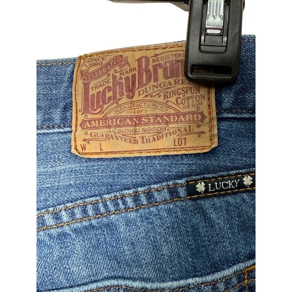 Vintage Lucky Brand Men's Relaxed Straight Blue Jeans Size 34x30 - Picture 6 of 11